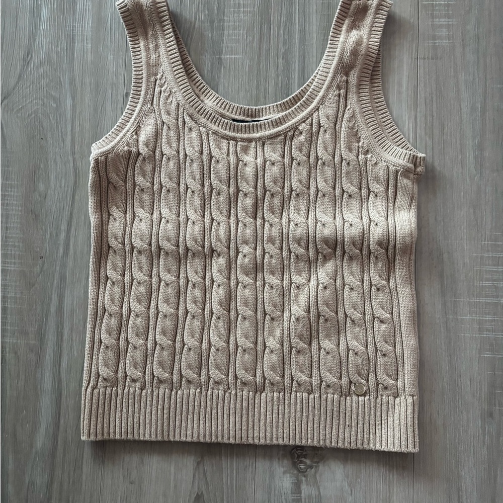 Tommy Hilfiger Beige Cable Knit Top